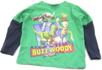 Zeleno-modré triko s Buzzem a Woodym