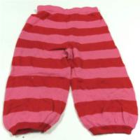 Růžovo-červené pruhované pletené kalhoty zn. Marks&Spencer 