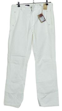 Pánské bílé plátěné chino kalhoty zn. C&A vel. 34/32