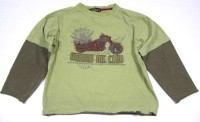 Zeleno-hnědé triko s motorkou