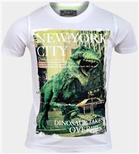 Nové - Bílé tričko s dinosaurem zn. Respect 