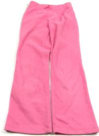 Růžové fleecové kalhoty s nápisem
