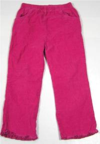Růžové manžestrové kalhoty 