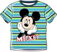 Nové - Modro-zelené pruhované tričko s Mickeym zn. Disney 