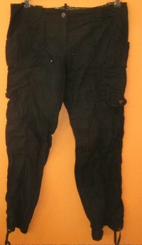 Dámské černé plátěné kalhoty zn. E-vie