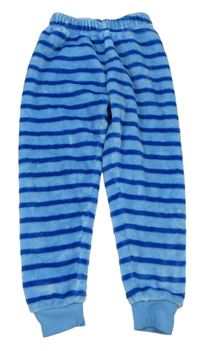 Modré pruhované chlupaté pyžamové kalhoty zn. Alive
