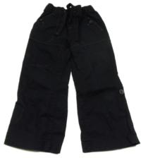 Černé lněné rolovací kalhoty 