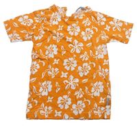 Oranžové květované tričko zn. S. Oliver