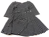 Černo-bílá pruhovaná šatová tunika zn. miss e-vie