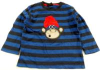 Tmavomodro-modré pruhované triko s opičkou zn. Next 