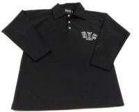 Černé sportovní triko s písmenky a límečkem zn. H&G