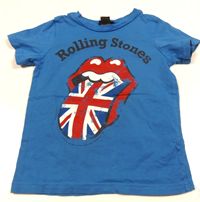 Modré tričko s potiskem Rolling Stones zn. H&M
