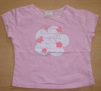 Růžové tričko s motýlky a nápisy zn.Morris Mouse