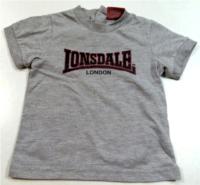 Šedé tričko s nápisem zn. Lonsdale