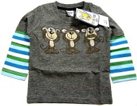 Outelt - Šedo-pruhované triko s opičkami