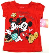 Outlet - Červené tričko s Minnie a Mickeym zn. Disney