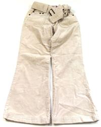 Smetanové sametovo-riflové kalhoty s páskem zn.Next