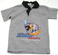 Šedé tričko s Mickey Mousem a límečkem zn. Disney