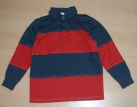 Tmavomodro-červené pruhované triko s límečkem zn. Adams vel. 9 let