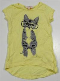 Žluté tričko s kočičkou zn.Girl2girl