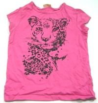 Růžové tričko s leopardem zn. Cherokee