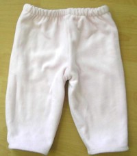 Růžové sametové oteplené oboustranné kalhoty s kytičkami zn. Marks&Spencer