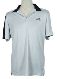 Pánské bílo-černé sportovní tričko s límečkem zn. Adidas 