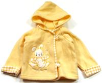 Žlutý fleecový kabátek s králíčkem 