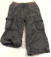 Šedé plátěné oteplené kalhoty s kapsami zn. Urban 