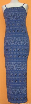 Dámské modré šaty se vzorem