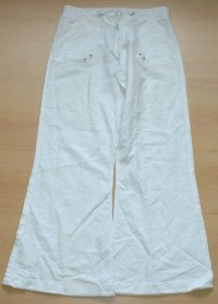 Bílé lněné kalhoty, vel. 158