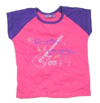 Růžovo-fialové tričko s kytarou zn. Miss