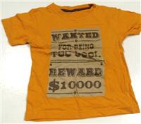 Oranžové tričko s nápisy zn.Mini Mode 