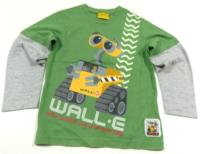 Zeleno-šedé triko s Wallem zn.Disney 