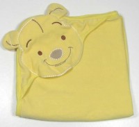 Žlutá fleecová deka s kapucí medvídka Pů zn. Disney