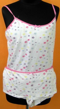 Dámské bílo-růžové pyžamo s hvězdičkami