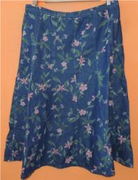 Dámská modrá riflová sukně s květy zn. Bm 