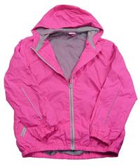 Neonově růžová šusťáková jarní bunda s kapucí zn. Pocopiano
