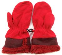 Červené fleecové rukavičky s hvězdičkou zn. Next vel.86-104