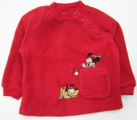 červená fleecová mikinka s Mickeym