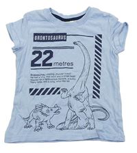 Světlemodré tričko s dinosaury a nápisem zn. Kids