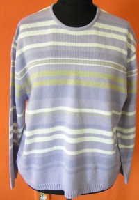 Dámský fialový svetr s pruhy