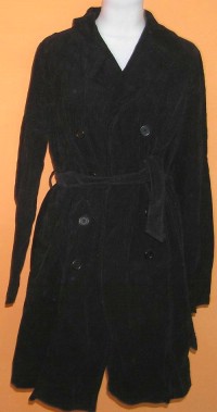Dámský černý manžestrový kabát zn. Debenhams
