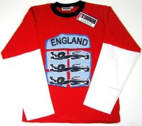 Outlet - Červeno-bílé triko s nášivkami England vel. 11/12 let