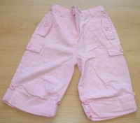 Růžové lněné rolovací kalhoty zn. TU