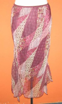 Dámská fialovo-béžová sukně