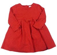 Červené teplákové šaty s mašlí zn. C&A