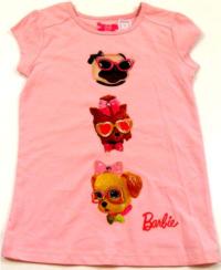 Outlet - Světlerůžové tričko s pejsky zn. Barbie vel. 15 let