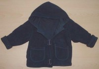Tmavomodrý fleecový zateplený kabátek s kapucí zn. George