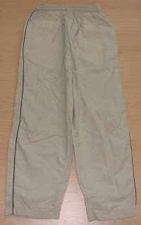 Béžové šusťákové kalhoty s pruhy zn. Adams